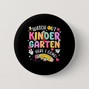 Chapa Redonda De 5 Cm Cuidado jardín de infancia aquí vengo Kinder de vu