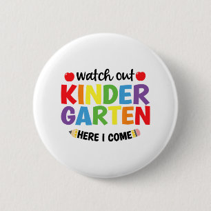Chapa Redonda De 5 Cm Cuidado jardín de infancia aquí vengo Kinder de vu