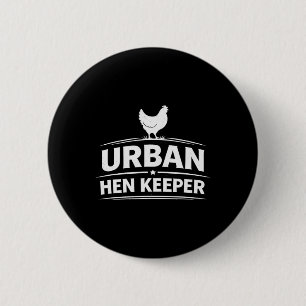 Chapa Redonda De 5 Cm Cuidador de gallinas en urna: diseño de estilo de