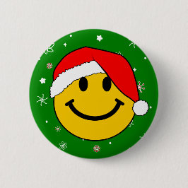 Chapa Redonda De 5 Cm Cuidados Navidades Santa Happy Face