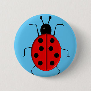 Chapa Redonda De 5 Cm Cuidados y coloridos ladybugs, encanto de la suert