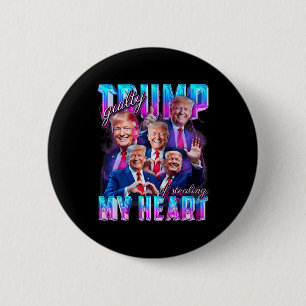 Chapa Redonda De 5 Cm Culpable De Robar Mi Corazón Rosa Trump Chica Trum