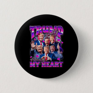 Chapa Redonda De 5 Cm Culpable De Robarme El Corazón, Rosa, Trump Chica