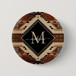 Chapa Redonda De 5 Cm Cultura india americana nativa estilo boho monogra
