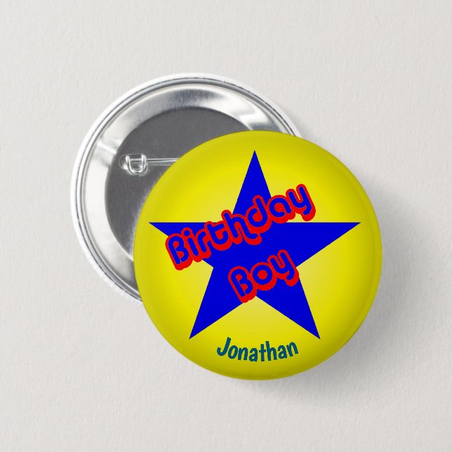 Chapa Redonda De 5 Cm Cumpleañero Lindo Personalizado (Anverso y reverso)