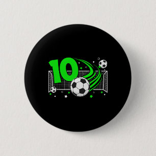 Chapa Redonda De 5 Cm Cumpleaños 10 Fútbol Cumpleaños 10 Años Jugador de