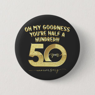 Chapa Redonda De 5 Cm Cumpleaños 50 Oh Dios Mío Eres Medio Siglo