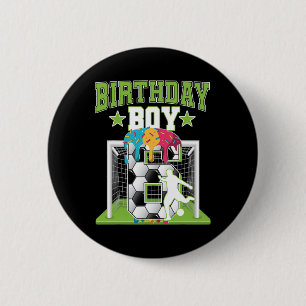 Chapa Redonda De 5 Cm Cumpleaños 6 Fútbol Niño 6 Años Helado Fútbol