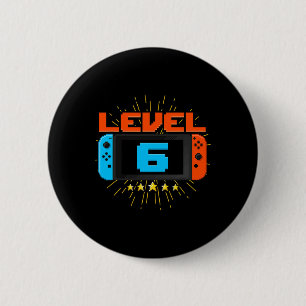Chapa Redonda De 5 Cm Cumpleaños Boy Nivel 6 Videojuego desbloqueado de