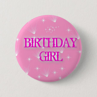 CHAPA REDONDA DE 5 CM CUMPLEAÑOS CHICA BADGE