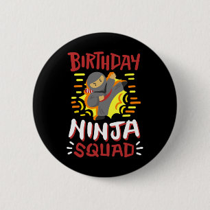 Chapa Redonda De 5 Cm Cumpleaños Chicas de Ninja Squad Karate Niños Bday