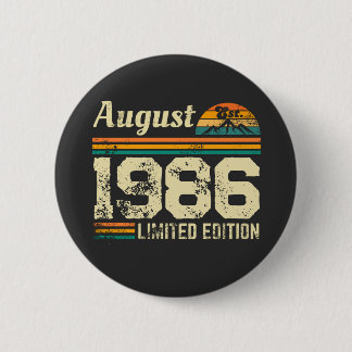 Chapa Redonda De 5 Cm Cumpleaños de agosto año personalizado