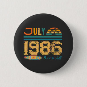 Chapa Redonda De 5 Cm Cumpleaños de Julio Año Personalizado