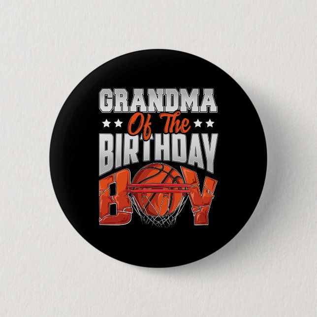 Chapa Redonda De 5 Cm cumpleaños de la abuela de baloncesto Boy Family B (Anverso)
