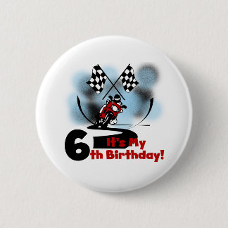 Chapa Redonda De 5 Cm Cumpleaños de las Carreras de la motocicleta 6to