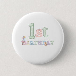 Chapa Redonda De 5 Cm Cumpleaños de las letras del pastel 1r