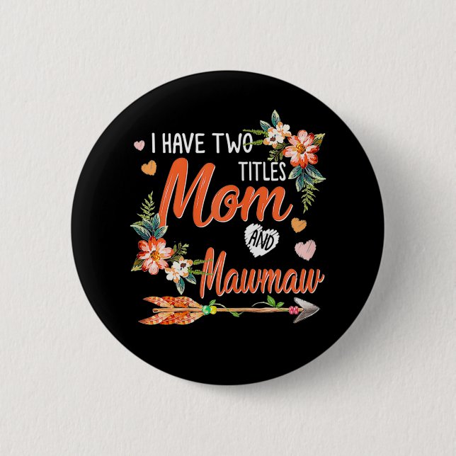 Chapa Redonda De 5 Cm Cumpleaños De Mamá Y Mawmaw (Anverso)