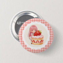 Cumpleaños de niña con fresas a cuadros 1er año