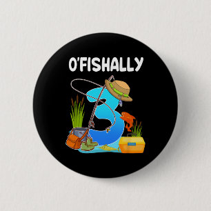 Chapa Redonda De 5 Cm Cumpleaños de niño de 3 años O'fishally pesca 3 añ