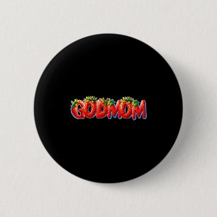 Chapa Redonda De 5 Cm Cumpleaños de Strawberry Mommy Madrina 