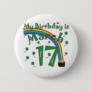 Chapa Redonda De 5 Cm Cumpleaños del día de St Patrick