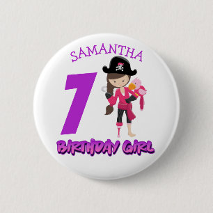 Chapa Redonda De 5 Cm Cumpleaños del Pequeño Pirata