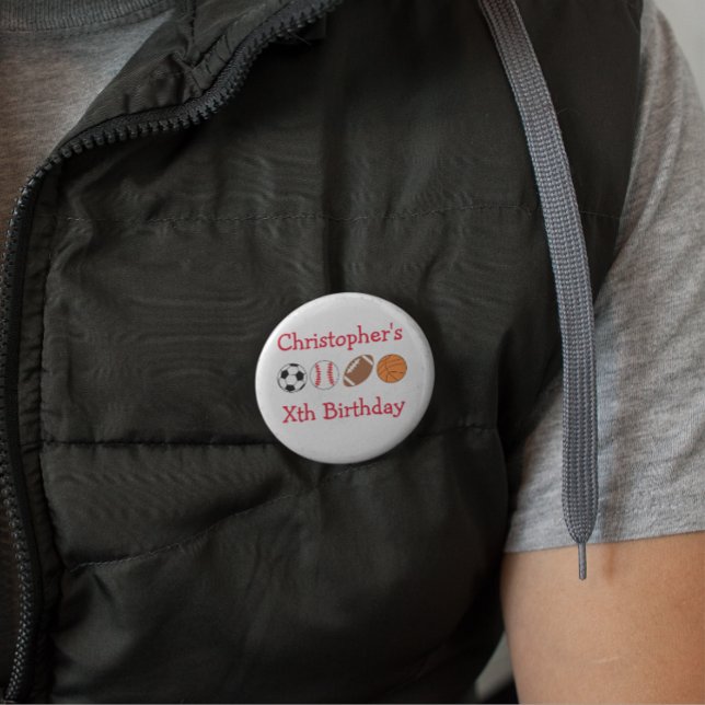 Chapa Redonda De 5 Cm Cumpleaños Deportivo (Subido por el creador)