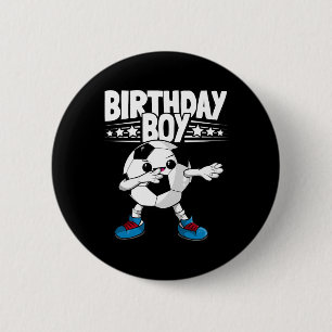 Chapa Redonda De 5 Cm Cumpleaños divertido de fútbol con Dabbing para ni