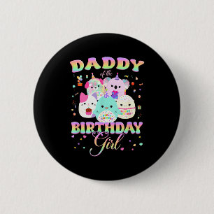 Chapa Redonda De 5 Cm Cumpleaños Familia Squish Squad Papá Del Cumpleaño