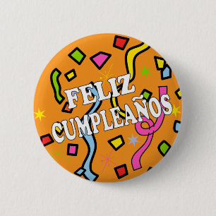 Chapa Redonda De 5 Cm Cumpleanos Feliz cumpleaños en español