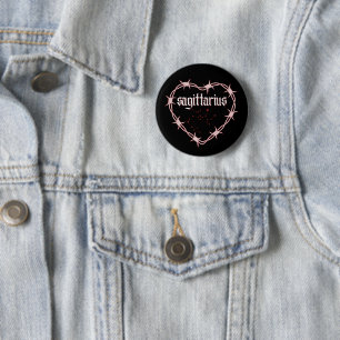 Chapa Redonda De 5 Cm Cumpleaños Gótico Edgy Constelación Sagitario