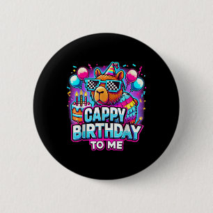 Chapa Redonda De 5 Cm Cumpleaños Gracioso De Cappy Para Mí Capybara