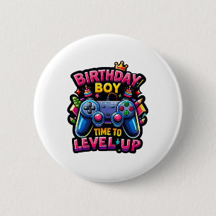 Chapa Redonda De 5 Cm Cumpleaños Hora Del Niño Para Levantar Videojuego 