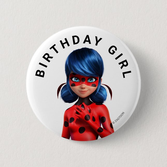 Chapa Redonda De 5 Cm Cumpleaños milagroso del Chica Ladybug (Anverso)