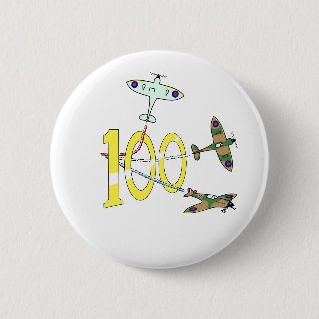 Chapa Redonda De 5 Cm Cumpleaños número 100 de los Spitfires (Anverso)