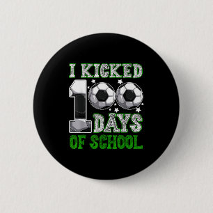Chapa Redonda De 5 Cm Cumplí 100 Días De Colegio Fútbol Goteo Divertido