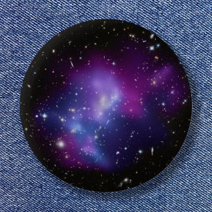 Chapa Redonda De 5 Cm Cúmulo de galaxias MACS J0717 Foto celeste púrpura