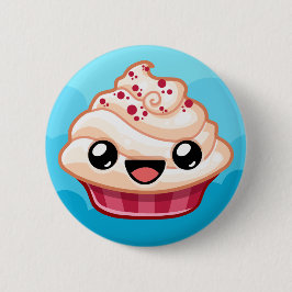 Chapa Redonda De 5 Cm Cupcake Rojo/Blanco - Salto Feliz