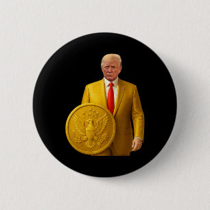 Chapa Redonda De 5 Cm Cúpula Dorada Trump Gran Mapa Americano Patriótico