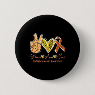 Chapa Redonda De 5 Cm Cura de Amor Esclerosis Múltiple Conciencia Naranj