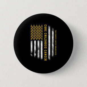 Chapa Redonda De 5 Cm Cura la cinta de oro de la bandera de EE. UU. para