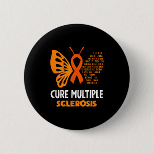 Chapa Redonda De 5 Cm Cura Mariposa de Conciencia de Esclerosis Múltiple