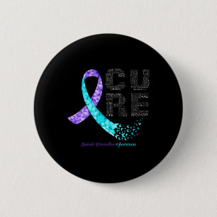 Chapa Redonda De 5 Cm Cure Blue Purple Ribbon Suicidio Prevención Awaren