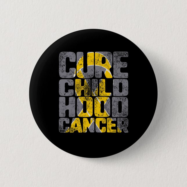 Chapa Redonda De 5 Cm Cure Childhood Cancer Gold Ribbon Support Awarenes (Anverso)