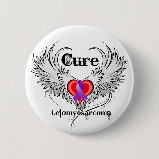 Chapa Redonda De 5 Cm Cure Leiomyosarcoma Alas del tatuaje cardíaco