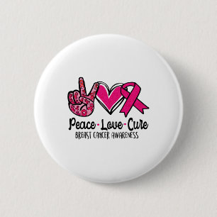Chapa Redonda De 5 Cm Cure Love Cure Pink Ribbon Cancer Awareness 3
