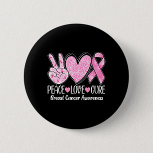 Chapa Redonda De 5 Cm Cure Love Cure Pink Ribbon Sensibilización sobre e