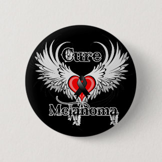 Chapa Redonda De 5 Cm Cure Melanoma Heart Tattoo Wings