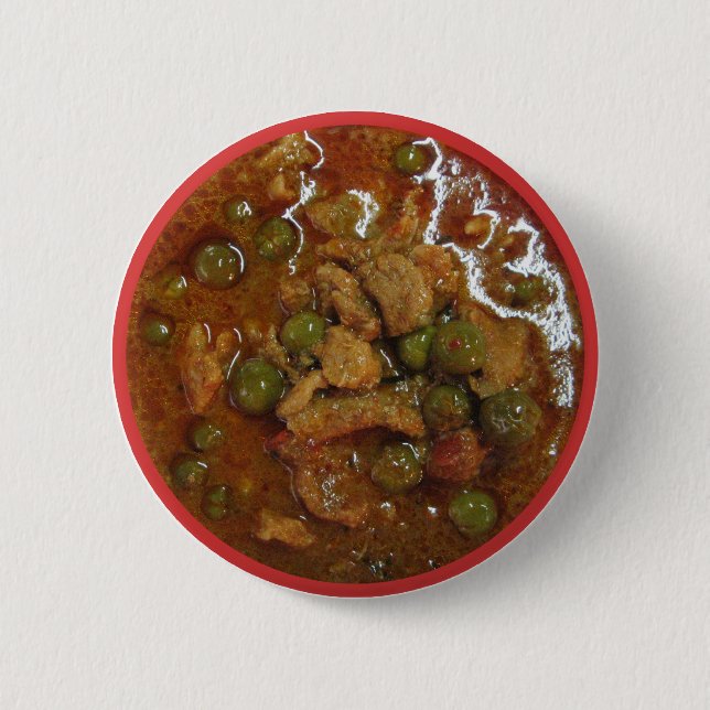 Chapa Redonda De 5 Cm Curry tailandés panang [พ ะ น ง] ... Comida callej (Anverso)