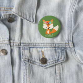 Chapa Redonda De 5 Cm Curte Little Woodland Fox